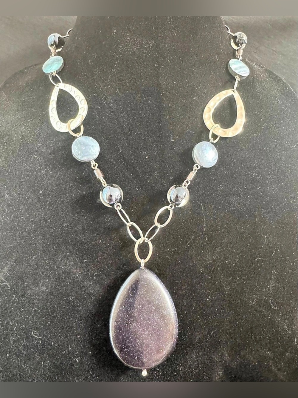 Lisa Sophia Statement Pendant “River Rock” Necklace